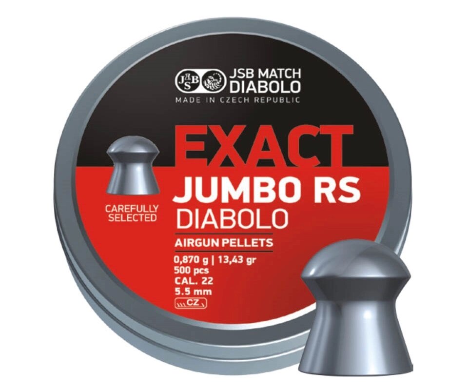 Пули JSB Exact Jumbo RS Diabolo 5,5 мм, 0,87 г (500 штук) от компании Интернет-магазин Pnevmat24 - фото 1