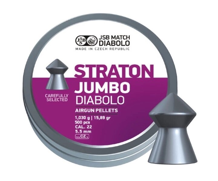 Пули JSB Straton Jumbo Diabolo 5,5 мм, 1,03 г (250 штук) от компании Интернет-магазин Pnevmat24 - фото 1