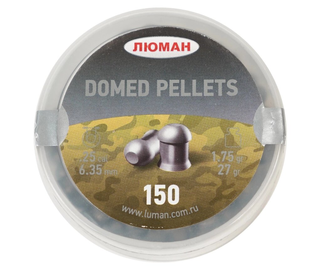 Пули «Люман» Domed Pellets 6,35 мм, 1,75 г (150 штук) от компании Интернет-магазин Pnevmat24 - фото 1