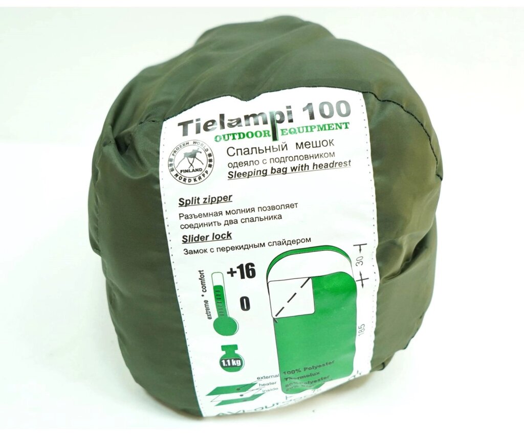 Спальный мешок AVI-Outdoor Tielampi 100 EQ (215x75 см, 0/+16 °С) от компании Интернет-магазин Pnevmat24 - фото 1