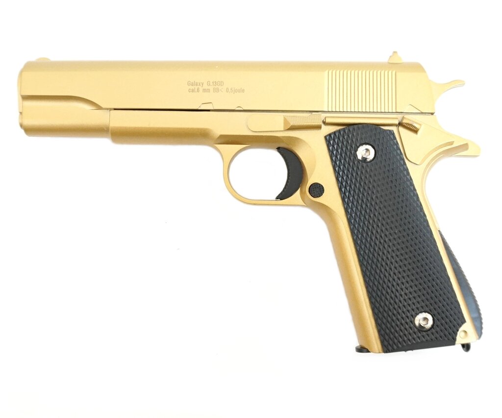 Страйкбольный пистолет Galaxy G. 13GD (Colt 1911) золотистый от компании Интернет-магазин Pnevmat24 - фото 1