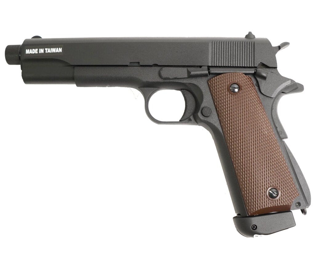 Страйкбольный пистолет KJW Colt M1911A1 TBC CO GBB, удлин. ствол от компании Интернет-магазин Pnevmat24 - фото 1