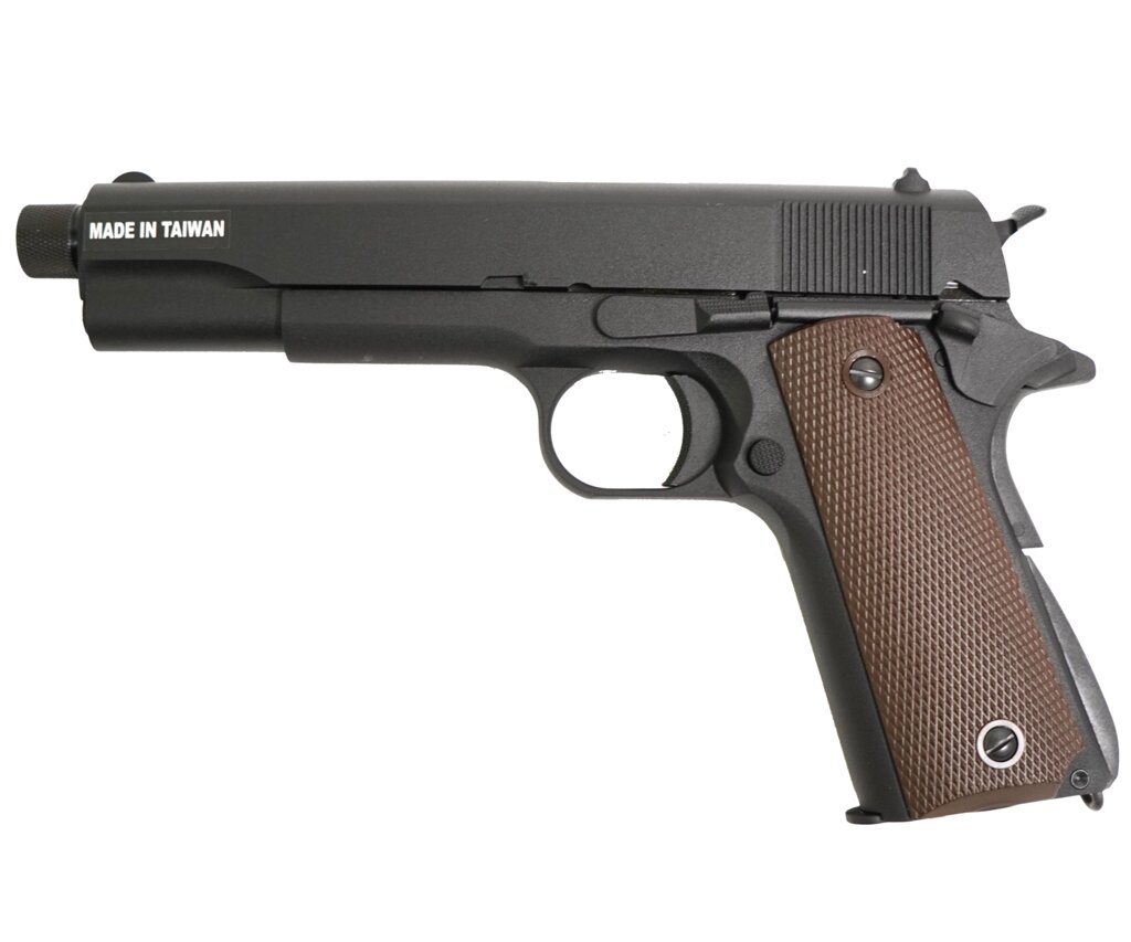 Страйкбольный пистолет KJW Colt M1911A1 TBC Gas GBB, удлин. ствол от компании Интернет-магазин Pnevmat24 - фото 1