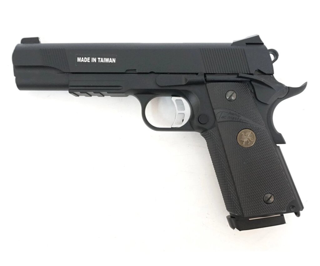 Страйкбольный пистолет KJW KP-07 Colt M1911 M. E.U. Gas GBB Black от компании Интернет-магазин Pnevmat24 - фото 1