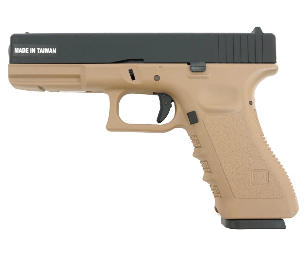 Страйкбольный пистолет KJW KP-17 Glock G17 Gas Tan, металл. затвор от компании Интернет-магазин Pnevmat24 - фото 1