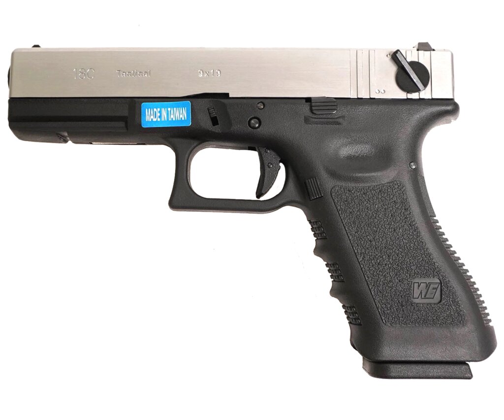 Страйкбольный пистолет WE Glock-18 Gen. 3 Silver (WE-G002A-SV) от компании Интернет-магазин Pnevmat24 - фото 1