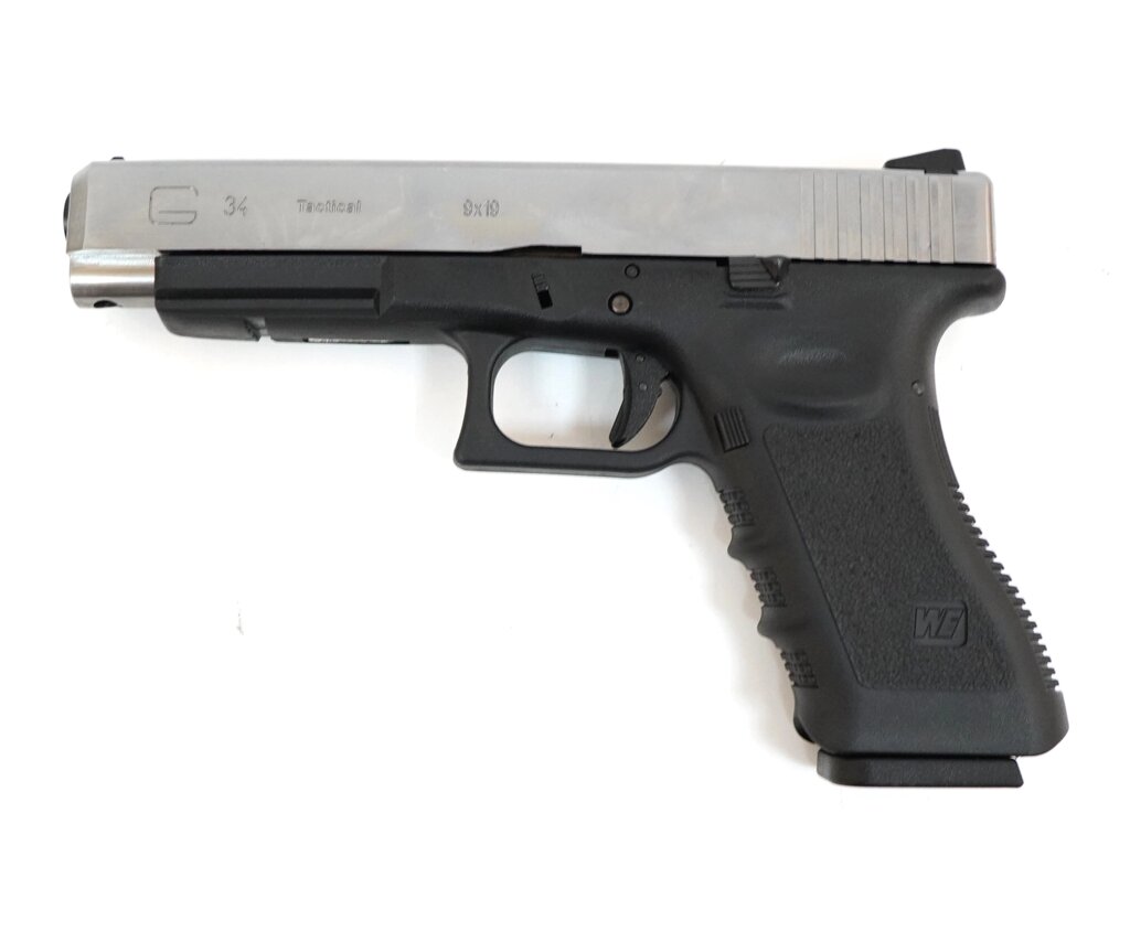 Страйкбольный пистолет WE Glock-34 Gen. 3 Silver (WE-G008A-SV) от компании Интернет-магазин Pnevmat24 - фото 1