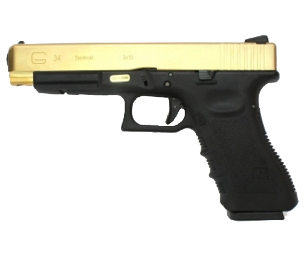 Страйкбольный пистолет WE Glock-34 Gen. 3 Titanium Gold (WE-G008A-TG) от компании Интернет-магазин Pnevmat24 - фото 1