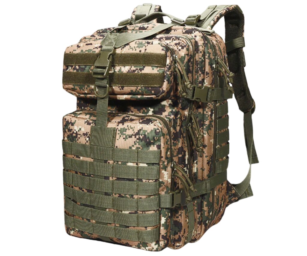 Тактический рюкзак Yakeda BK-2265 Molle, 600D +PVC, 45 л (WoodLand Digital) от компании Интернет-магазин Pnevmat24 - фото 1