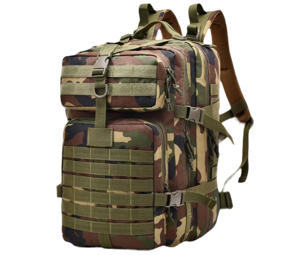 Тактический рюкзак Yakeda BK-2265 Molle, 600D +PVC, 45 л (WoodLand) от компании Интернет-магазин Pnevmat24 - фото 1