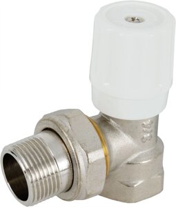 БИЗОН клапан регулирующий для радиатора угловой 3/4"ВР (г) х 3/4"НР (ш)