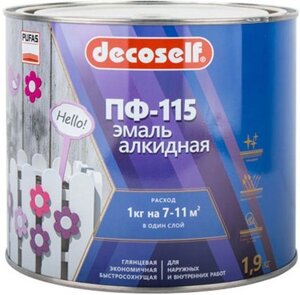 Декоселф эмаль пф-115 серая (1,9кг)