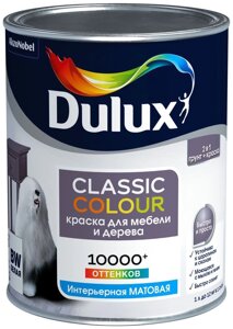 DULUX Classic Colour краска для мебели и дерева белая матовая (1л)