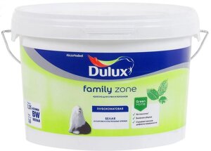 DULUX Family Zone база BW краска в/д для стен и потолков белая матовая (2,25л)