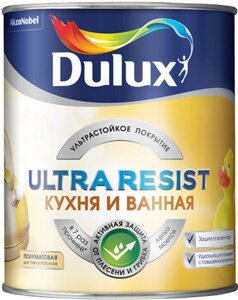 DULUX Ultra Resist Кухня и ванная база BW белая краска полуматовая (1л)