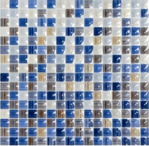 КЕРАМИН Гламур 2C микс голубая плитка настенная 400х275х7,5мм (15шт) (1,65 кв. м.)