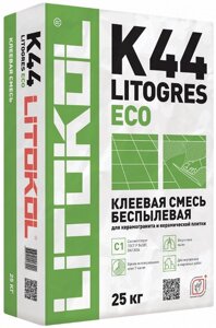 ЛИТОКОЛ К44 Литогрес Эко клей беспылевой для плитки и керамогранита (25кг)