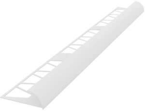 Планка под плитку 9-10мм наружняя белая (2,5м) (уп. 50шт)