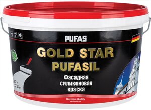 ПУФАС Goldstar Пуфасил база A белая краска фасадная силиконовая (10л)