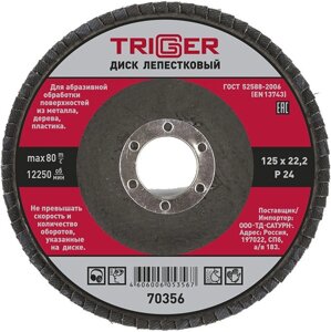 ТРИГГЕР 70356 диск лепестковый по металлу Р24 125х22мм