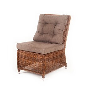 Бергамо плетеный центральный модуль дивана (90х55х99см) коричневый