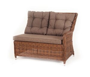 Бергамо плетеный левый модуль дивана (115х90х98см) коричневый