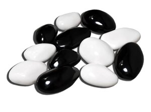 Чёрные и белые керамические камни для биокамина 14шт.