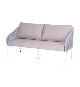 Канны диван 2-местный (150x70х75см) плетеный из роупа (веревки), светло-серый