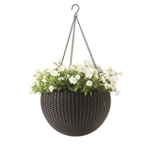 Кашпо Rattan Hanging Подвесное (35x35x22см) коричневое