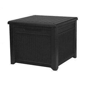 Кофейный столик - сундук - пуф с отделением для хранения Cube Rattan 208л (72,7х71,0х59см) антрацит