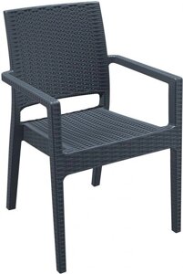 Кресло пластиковое плетеное Ibiza (58х59х87см) антрацит