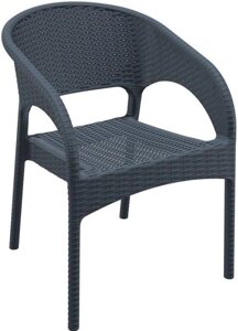 Кресло пластиковое плетеное Panama (58х64х80см) антрацит