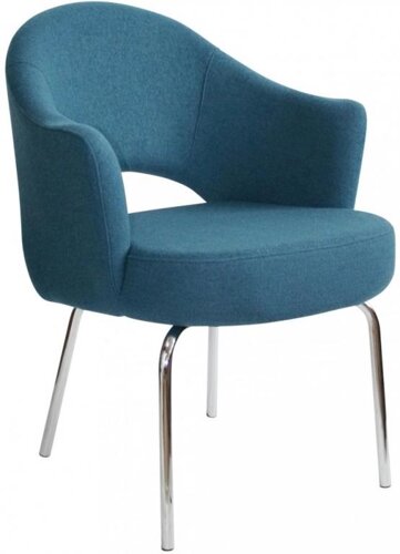 Кресло с обивкой A621 (63х65х81см) серо-синее