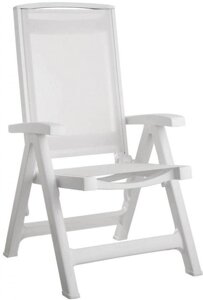 Кресло-шезлонг пластиковое Esmeralda Lux (62х68х110см) белый
