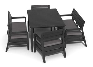 Обеденная группа Delano Set with Lima table 160 графит (Делано Сет)