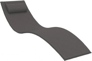 Подушка-подголовник для шезлонга Slim (41х23х5см) темно-серая