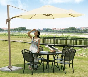 Садовый зонт Rio A002-3500 кремовый (диам. 3,5м) навесной восьмигранный