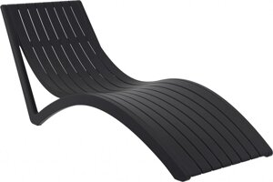 Шезлонг-лежак пластиковый Slim (180х72х70см) черный