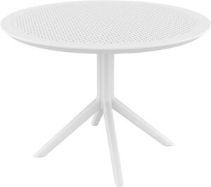 Стол пластиковый обеденный Sky Table Ø105 белый