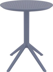 Стол пластиковый складной Sky Folding Table (диам. 60х74см) темно-серый