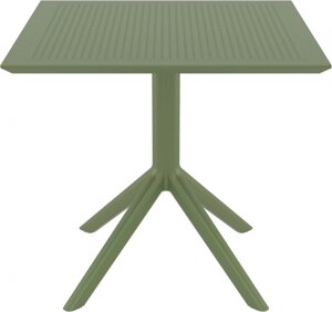 Стол пластиковый Sky Table 80 (80х80х74см) оливковый