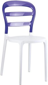 Стул пластиковый Miss Bibi (42х50х85см) белый с фиолетовым