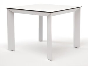 Венето обеденный стол из HPL 90х90х75см, цвет молочный, каркас белый
