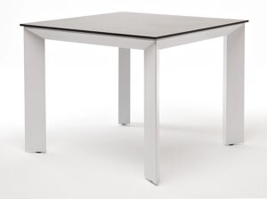 Венето обеденный стол из HPL 90х90х75см, цвет серый гранит, каркас белый