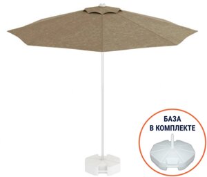 Зонт пляжный с базой на колесах Kiwi ClipsBase (диам. 2,5м, h=2,1м) белый, тортора
