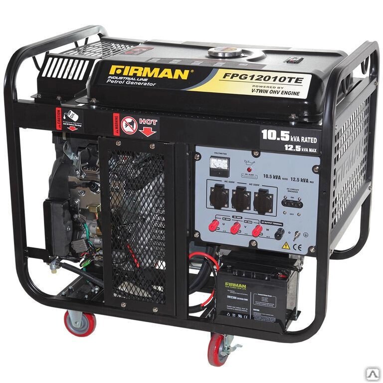 Бензиновый генератор Firman FPG 12010TE без аккумулятора 12V/30AH от компании СТРОИТЕЛЬНОЕ ОБОРУДОВАНИЕ - фото 1