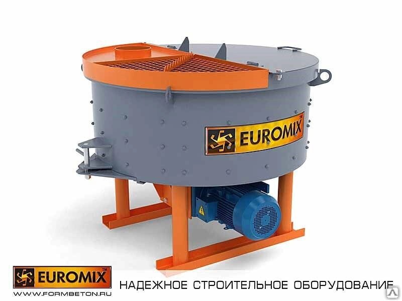 Бетоносмеситель принудительного действия Euromix 600.500 ручная выгрузка от компании СТРОИТЕЛЬНОЕ ОБОРУДОВАНИЕ - фото 1