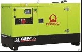 Дизельный генератор Pramac GSW 35 Y в кожухе от компании СТРОИТЕЛЬНОЕ ОБОРУДОВАНИЕ - фото 1