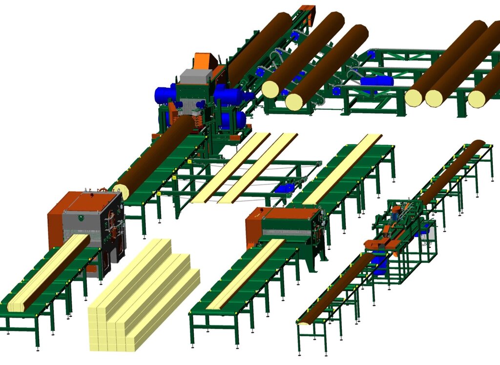Лесопильная линия для распиловки среднего леса Триумф от компании СТРОИТЕЛЬНОЕ ОБОРУДОВАНИЕ - фото 1