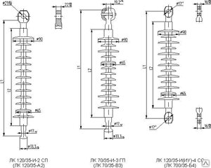 Изолятор линейный стержневой ЛК 120/35-И-4 СП (СС)